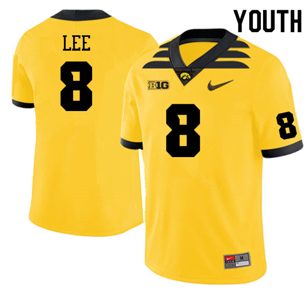 Youth #8 Deshaun Lee Iowa Hawkeyes College Football Alternate Jerseys Sale-Gold